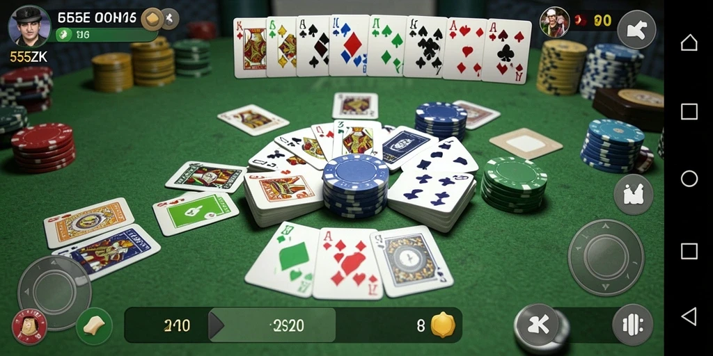 Tangkapan layar 555ZK menampilkan gameplay Gaple yang seru dan interaktif.