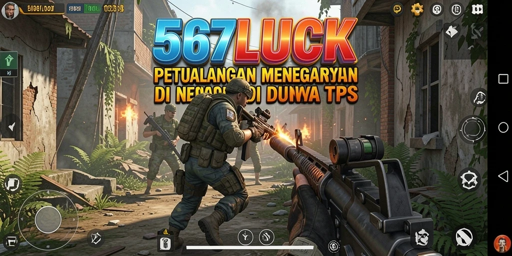 Tampilan gameplay menegangkan dari 567LUCK dalam aksi TPS.