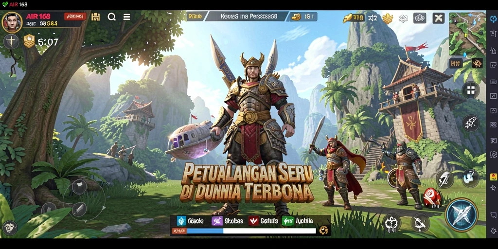 Tampilan gameplay AIR168 dengan petualangan Open World yang mendebarkan.