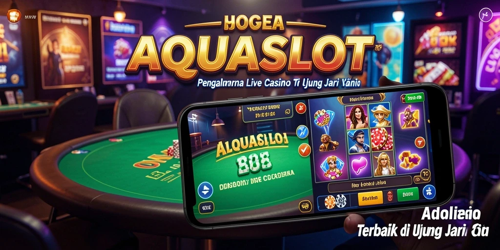 Gameplay interaktif AQUASLOT dengan dealer langsung yang profesional.