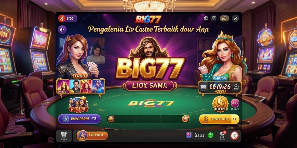 Tampilan gameplay Live Casino di BIG77 yang mendebarkan.