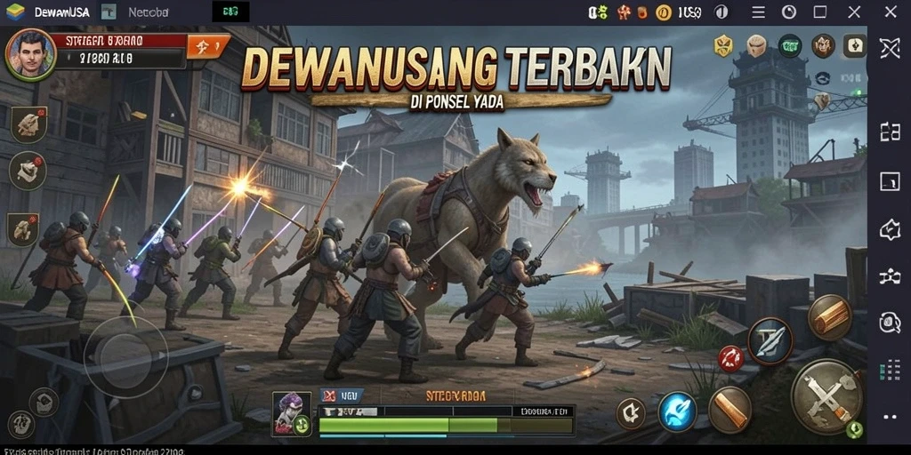 Tangkapan layar DEWANUSA menampilkan aksi pertempuran epik dalam permainan strategi.