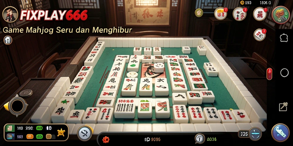 Tampilan gameplay FIXPLAY666 dengan keseruan bermain Mahjong.