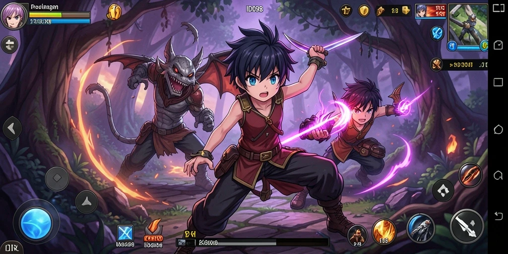 Tampilan gameplay seru dengan karakter Anime yang menarik.