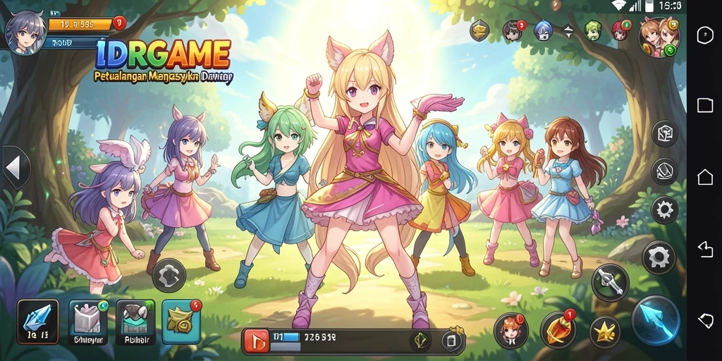 Screenshot IDRGAME menampilkan aksi seru dengan karakter Anime yang terkenal.