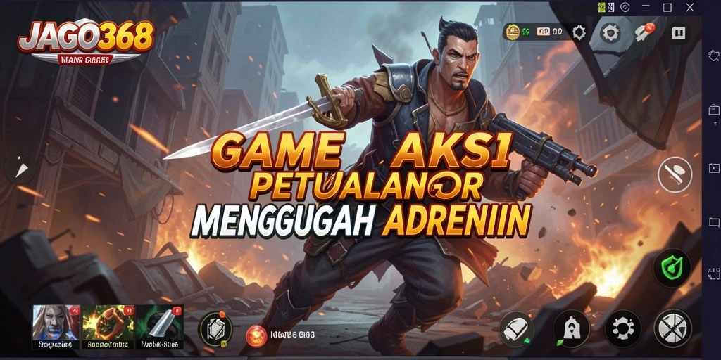 Screenshot utama JAGO368 menampilkan aksi pertempuran yang mendebarkan dan grafis yang menarik.
