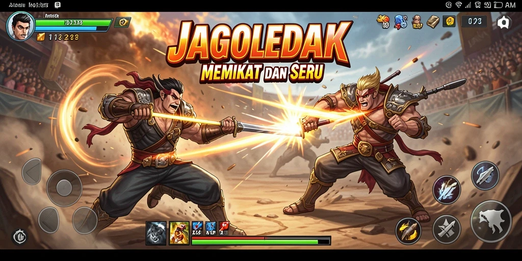 Gameplay seru JAGOLEDAK dengan pertarungan yang intens.