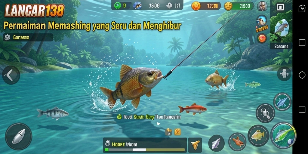 Screenshot gameplay LANCAR138 menampilkan suasana memancing yang imersif.