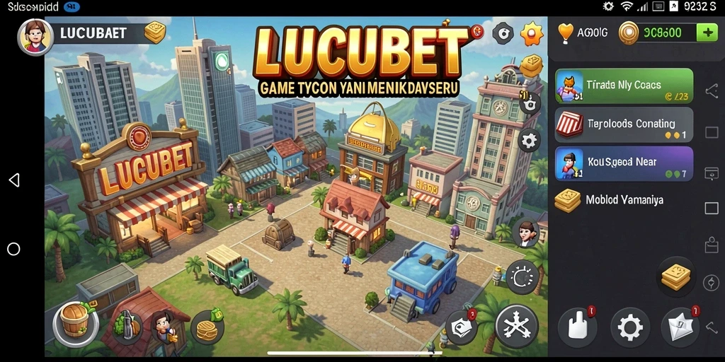 Screenshot gameplay LUCUBET yang menampilkan strategi bisnis yang menarik.
