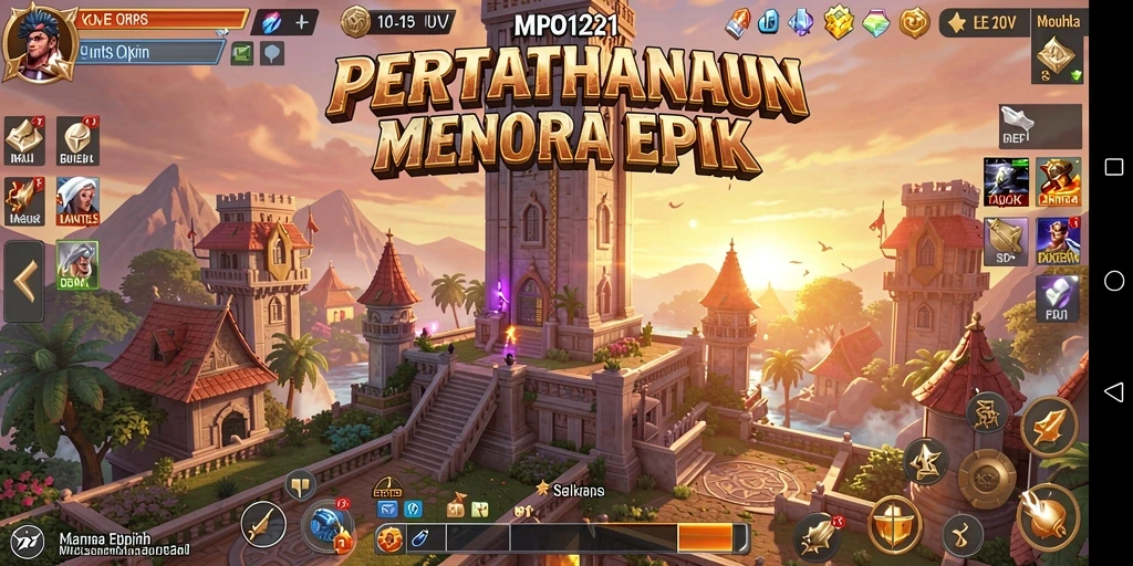 Tampilan seru gameplay Tower Defense dalam MPO1221.