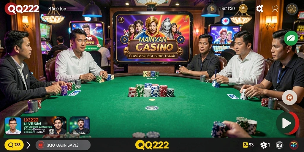 Tampilan gameplay Live Casino di QQ222 yang mendebarkan.