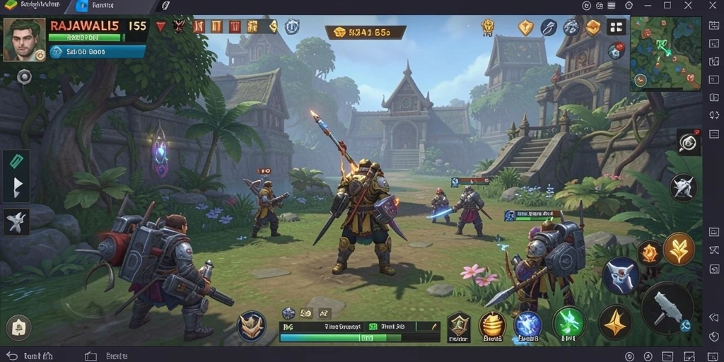Tampilan gameplay strategis dalam RAJAWALI55 yang penuh aksi.