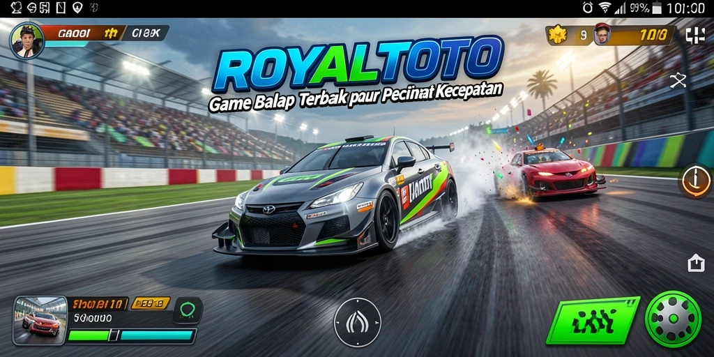 Tampilan gameplay balap menegangkan dalam ROYALTOTO.