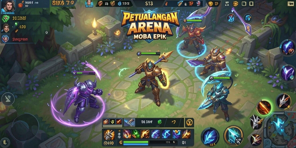 Gameplay S13 yang seru dan kompetitif di arena MOBA.