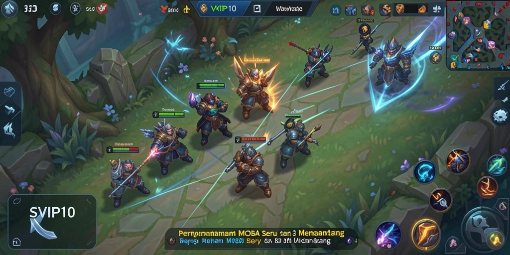 Screenshot gameplay SERU dari SVIP10 dengan pertarungan antar tim.