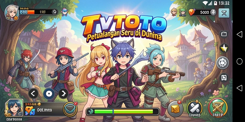 Tampilan gameplay menarik dari TVTOTO dalam dunia anime.