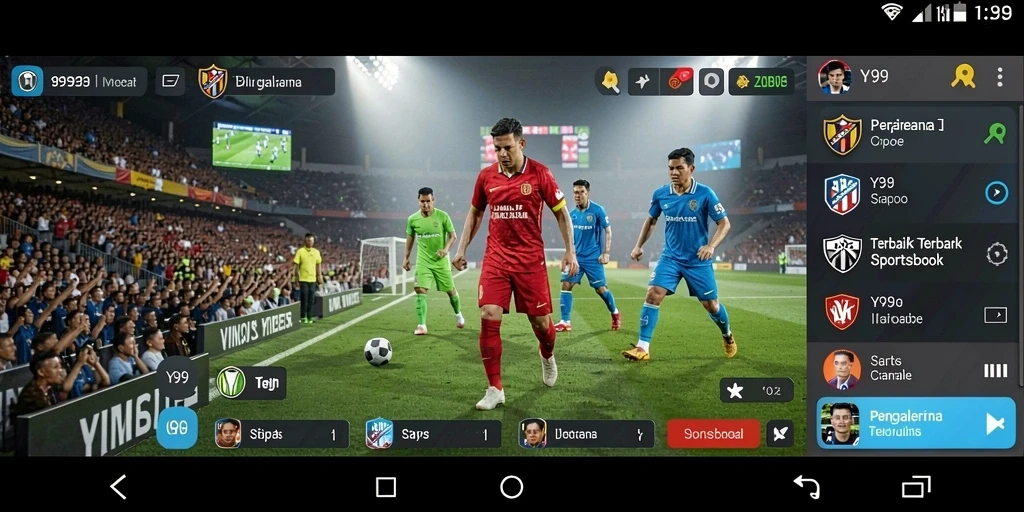 Screenshot utama Y89 menampilkan antarmuka taruhan olahraga yang menarik.